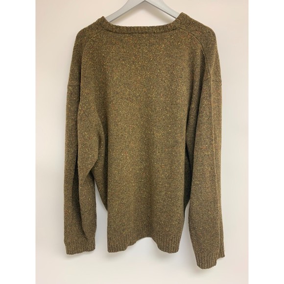 Orvis V Neck Sweater Lambswool Green Speckled Pattern Pullover Mens Size XXL - Picture 5 of 10